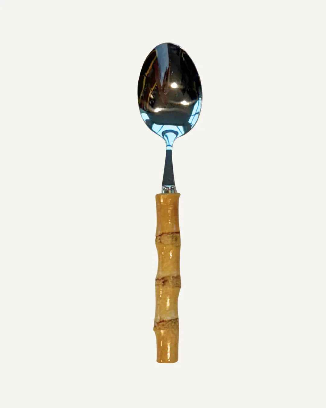 Bamboo Dessert Spoon - Silver