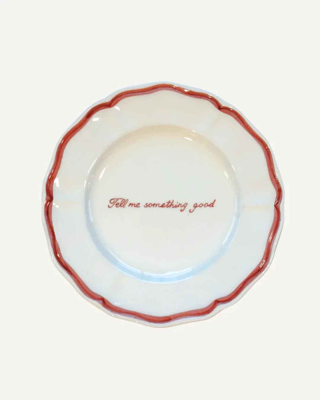 Message Plate - White/Red, 21cm